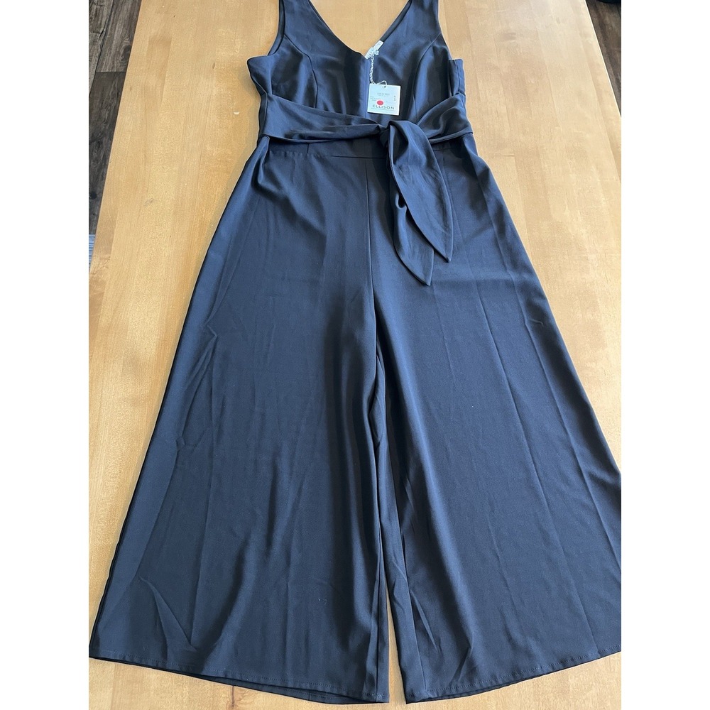 Women's Ellison Black Sleeveless Tie Back Wide Leg Jumpsuit Size M NEW MSRP $49